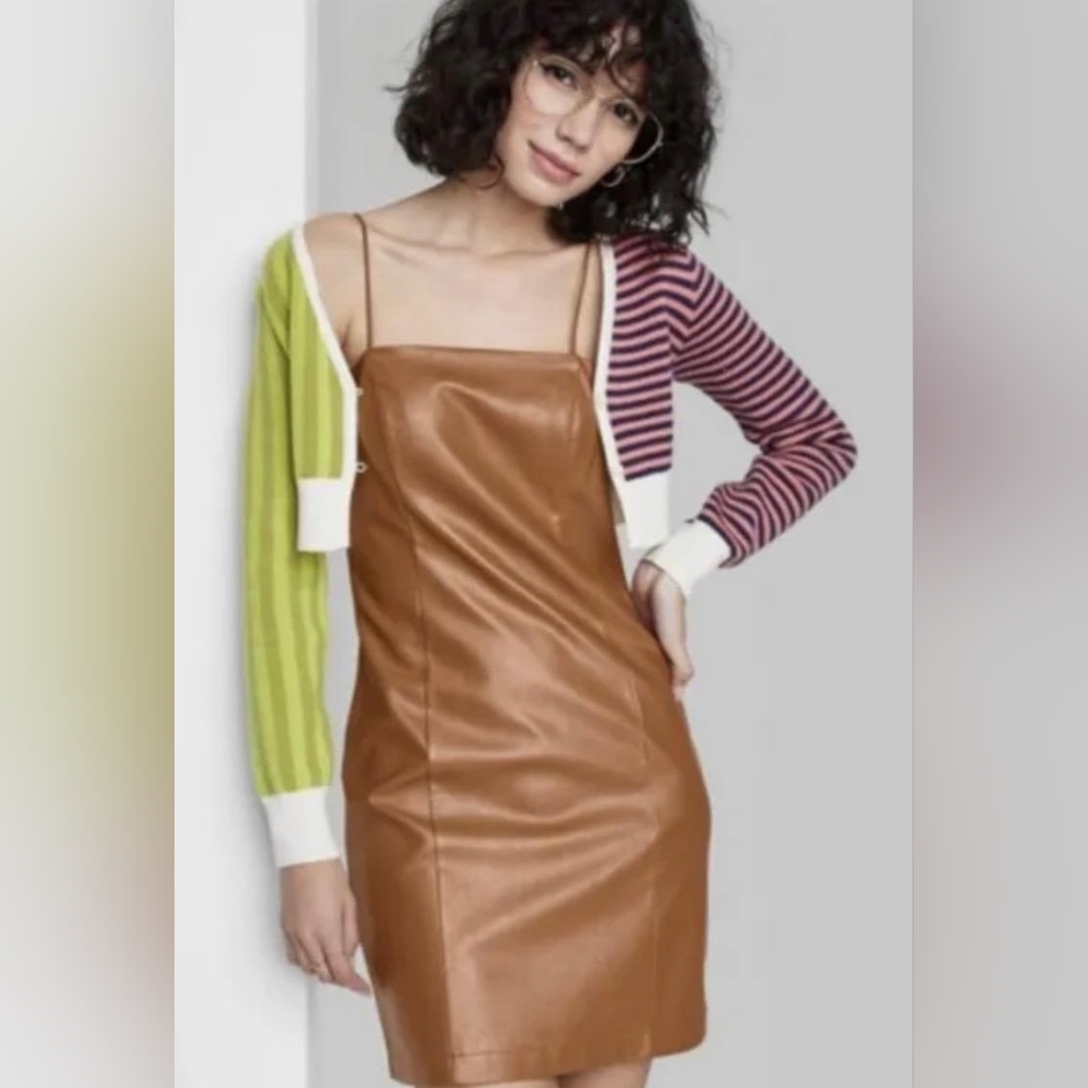 Woman’s Wild Fable Faux Vegan Leather Dress Brown
